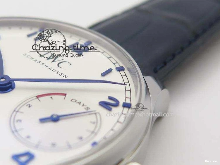 MIROTIME 0412 EasyCare Portuguese Real PR IW500705 ZF 1:1 Best Edition On Blue Leather Strap A52010 V 7310